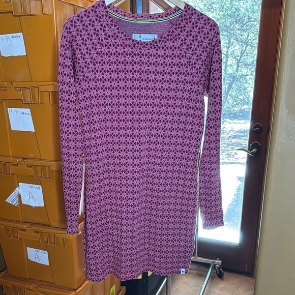 Smartwool Everyday Exploration Merino Wool Geometric Crew Neck Dress Size Medium - Picture 2 of 7